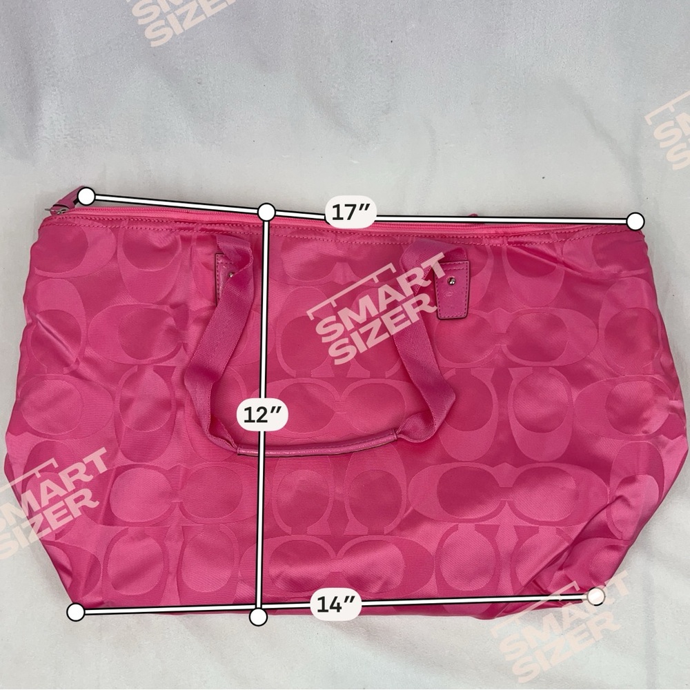 Coach Getaway Signature Fuchsia Nylon Large Packable Weekender Tote Bag F77321 - Picture 16 of 16